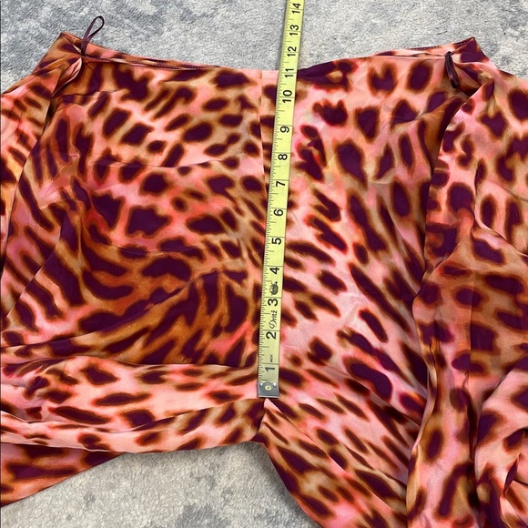 NWT Stella McCartney Tie Waist Wrap Silk Trouser Pants Martini Pink Cheetah 40 - Picture 15 of 16